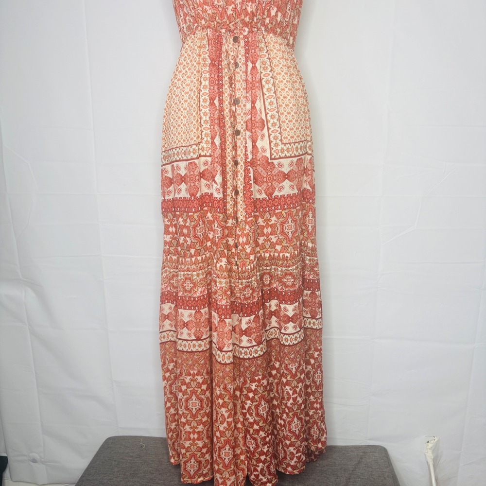 NWT Patrons of Peace Maxi Dress Paisley Tiered Medium Boho Cottagecore Women - Picture 5 of 13